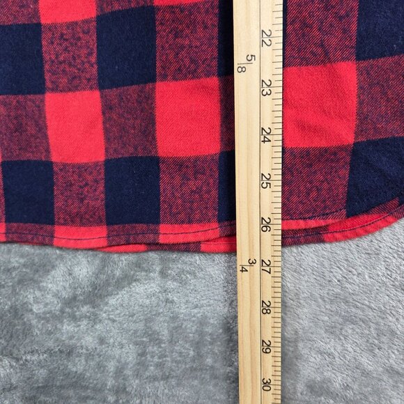 J Crew Shirt Womens Small Red Blue Buffalo Check Wool Blend Flannel Shacket - Picture 10 of 10